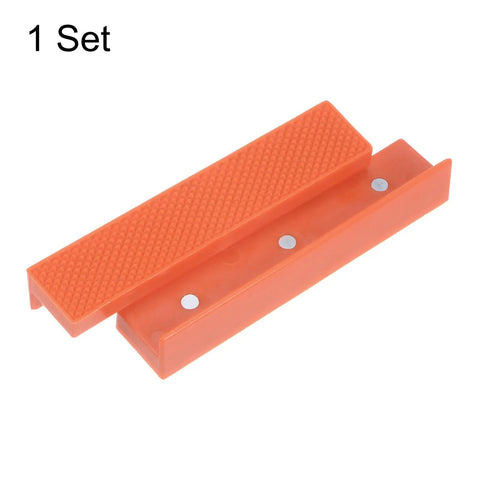 Heavy Duty Magnetic Vise Jaw Covers 5 Inch Nylon Bench Protectors Featuring Slick Grooves For Badass Workholding In Woodworking Jewelry Making And Plumbing Projects Dead Straight Hold No Sweat Setup - orange nylon pads