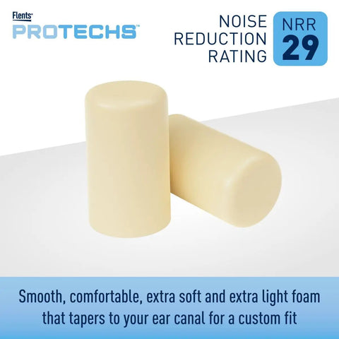 Ultimate Foam Ear Plugs For Sleep And Travel, 50 Pairs, NRR 29, New Formula, Beige Reusable Noise Reduction Blocks Noise