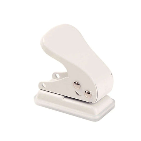 Side view of Quarter-Inch Single Hole Puncher for card making with 6mm round hole, metal body, 10 sheets capacity.