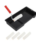 Hella Smooth Mini Paint Roller Kit With Matching Tray And Four Inch Roller Covers Delivers Slick Wall And Trim Coverage No Sweat At All Perfect For Tight Spots And Quick Refreshes, featuring roller in tray.