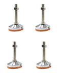 4 Pack Heavy Hitter Adjustable Leveling Feet Stainless Steel Machine Supports With M24 Threaded Studs and Thickened Base Pads.
