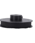 Industrial Grade Workhorse Aluminum Single Groove Web Sheave Pulley with Six Millimeter Belt Width and Tough Black Coating side view