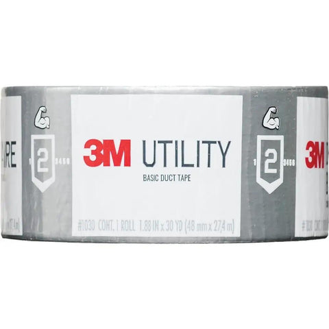 Everyday Quick Fix Duct Tape For Indoor Use, Handy Gray Cloth Scrim Tape, 1.88 Inch Wide By 30 Yard Roll, front view of roll