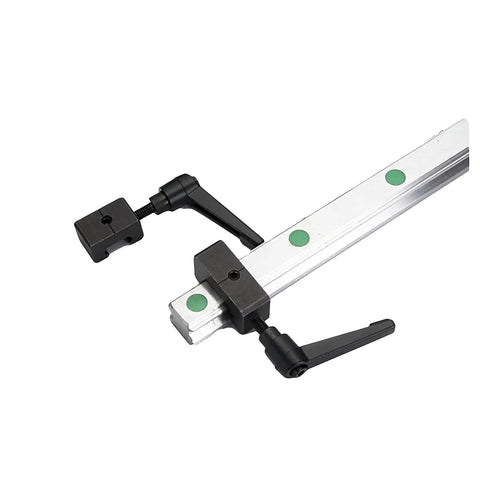 Anti Collision Block Stopper For HG20 20mm Rail And Linear Guide Rail Fixed Slider Bearing Block Ring Positioning Block With Side Lock Buckle Anti Dropping Includes 2 Pieces With Handles, featuring components and handles on a metal rail.