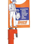 48 Inch Telescoping Urinal Auger With Spring Pipe Cleaners, Rust Resistant Steel, Orange Handle, Packaging Displayed