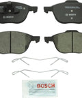 Bosch QuietCast ceramic front brake pad set with hardware (four pads) for Ford/Mazda/Volvo