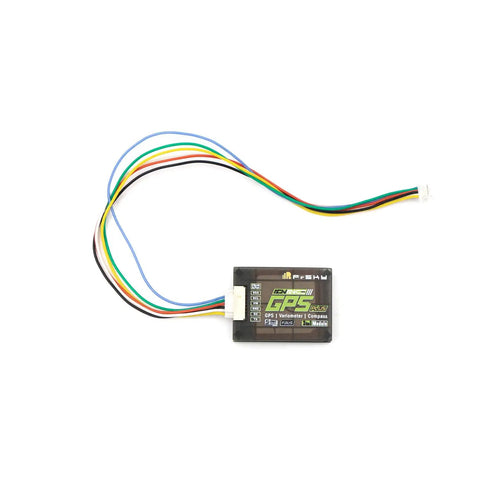 GPS ADV Plus Sensor With Built In Variometer And Compass, compact module with colored wiring for RC drones and airplanes.