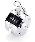 Straight Up Heavy Duty Handheld Tally Counter With Tight Finger Loop Go To Clicker For Lap Counting And Pitch Tracking Battery Free Mechanical Score Tracker That Slaps Every Round, chrome metal design with reset knob.