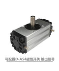 Heavy Duty Rotary Actuator Pneumatic Cylinder With Rack And Pinion Gear For Spot On Angle Control Solid Build Air Actuator in silver and black.