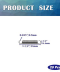Front view of a 20-piece stainless steel extension spring with hook ends; 1-1/2 in long, 1/4 in diameter.