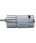Badass Torque Heavy Duty DC 12V And 24V Gear Motor With All Metal Gearbox showing side view and electrical connections.