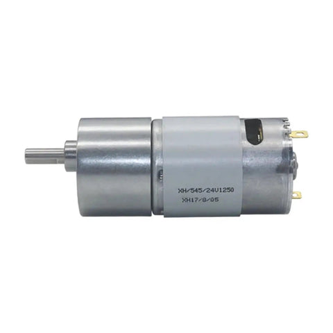 Badass Torque Heavy Duty DC 12V And 24V Gear Motor With All Metal Gearbox showing side view and electrical connections.