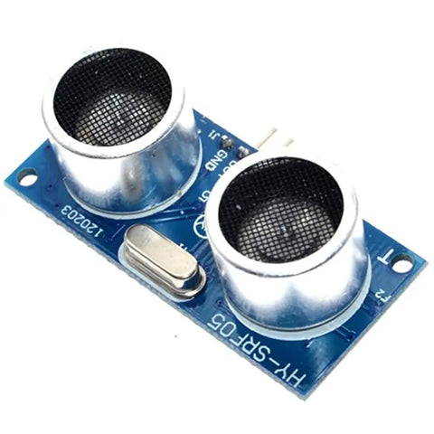 Ultrasonic Distance Sensor Module Replacement SR04 For Arduino 5V 5 Pin 2cm To 450cm Range High Precision Up To 0.3cm Low Power Under 2mA Breadboard Friendly 45x21mm Perfect For DIY Robotics And Arduino Projects, blue PCB with dual metal transducers