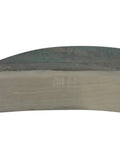 Close-up of Japanese Nejiri Kama Weeding Sickle steel blade, traditional craftsmanship, Made in Japan, engraving detail visible.