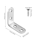 Heavy Duty Iron Angle Brackets 40x40mm Corner Braces with Screws Rust Proof Metal Corner Supports for Furniture and Tables