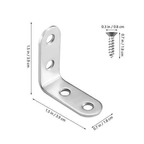 Heavy Duty Iron Angle Brackets 40x40mm Corner Braces with Screws Rust Proof Metal Corner Supports for Furniture and Tables