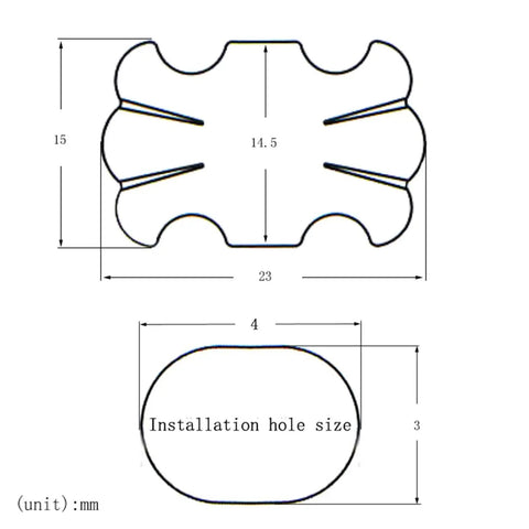 Technical diagram showing dimensions of tuning peg button for Upgrade Your Folk Guitar Game With These Awesome 6 Piece Tuning Peg Buttons That Make Changing Strings So Easy And Fun For Any Electric Or Classical Player.