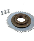 Rear Wheel 44T T8F Sprocket Chain Drive Gear With Freewheel Adapter For Electric Scooter Steel And Aluminum Alloy 4 Hole Mount 34mm Inner Diameter Heavy Duty Upgrade