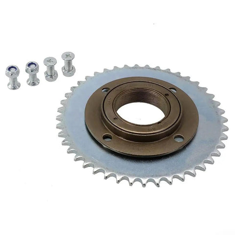 Rear Wheel 44T T8F Sprocket Chain Drive Gear With Freewheel Adapter For Electric Scooter Steel And Aluminum Alloy 4 Hole Mount 34mm Inner Diameter Heavy Duty Upgrade