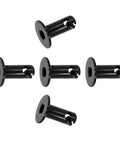 Rock Solid Badass 7075 Aluminum Dzus Fasteners 5/16 Inch Flush Allen Head buttons in black, heavy duty, for automotive use.