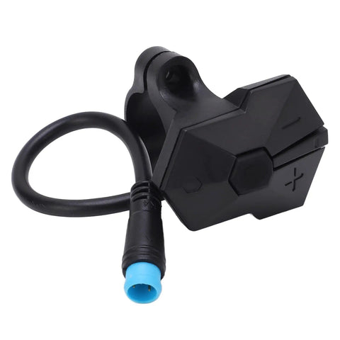 Electric Bike Display Extension Cable With Control Button For P850C, black PVC material with visible control switch and connector.