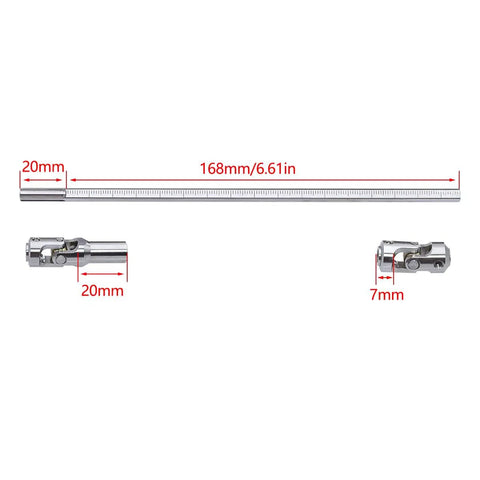 Stainless Steel Free To Cut Length Driveshaft With Universal Joint For 1/10 RC Crawler Upgrades SCX10 TRX4 Capra size guide