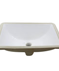 Rectangular Undermount White Porcelain Sink With Matte Black Drain Set And Overflow Pop Up Drain Sealer Included For Easy Install