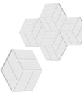 12 Pack Hexagonal Acoustic Wall Panels Sound Absorbing Polyester Foam Tiles For Home Studio Bedroom Decor Soundproofing displayed on white background.