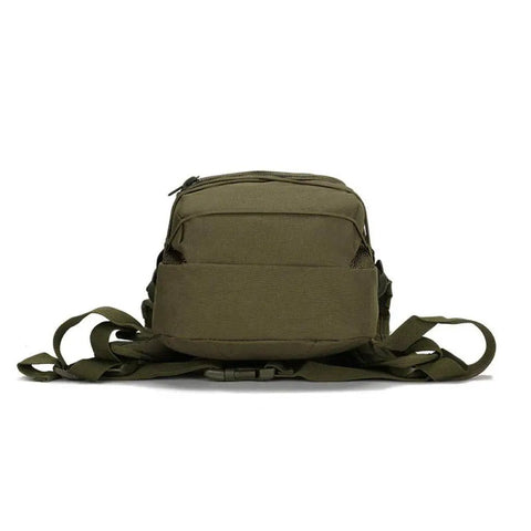 Army Green Camouflage Rucksack Backpack for Men and Women, front view, Oxford Fabric Hiking Pack With 42x21x21 cm Size