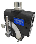 Pressure Compensating Variable Hydraulic Flow Control Valve With Relief, 1/2 Inch NPT Port, Adjustable Flow Rate 0-16 GPM, front view