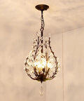 4-Head Dining Room Pendant Light With Branch-Shaped Black Industrial Style Hanging Lamp And Crystal Shade, Modern E14 Fixture
