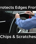 Cowles Custom chrome-finish universal car body molding installed along a vehicle door edge