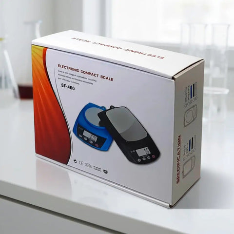 Box of Pro Grade Digital Lab Scale Analytical Balance For Laboratory 0.01g Accuracy High Precision Weighing Device Blue