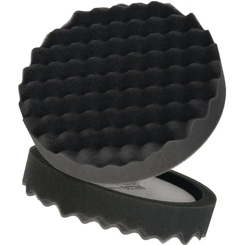 8-Inch Foam Buffing Pads For Auto Detailing And Paint Repair With Waffle Pattern, Polishing Pads For Compounds Wax And Polish, Scratch Removal, 3 Pack showing black foam texture
