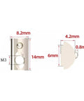 Dimensions of M3 Roll In T Nut With Ball Spring for 2020 Aluminum Extrusion, Nickel Plated, Showing Size and Design