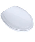 SoftClose Elongated Toilet Seat And Lid No Fuss Slow Close Action In Cotton White Durable High Gloss Polypropylene Quiet Easy Install