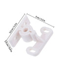 12 Pack Ball Roller Catch Latches For Cabinets And Drawers Plastic Door Latches With Tension Mechanism in white, dimensions shown