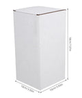 Close-up of a single white 10 Pack Corrugated Cardboard Moving Boxes Mailers For Shipping And Packing 7x4x4 Inch, showing box dimensions.