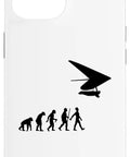 Hang Glider Art Phone Case For Men And Women with evolution theme and hang glide, outdoor flyers enthusiast gift, white case