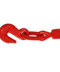 Heavy Duty Lever Chain Binder for Five Sixteenths to Three Eighths Inch Chains, 9200 Lb Working Load Limit, red forged grab hook