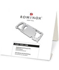 Stainless Steel Key Tool Multitool With 20 Functions, Carabiner Key Ring for travel displayed on white packaging