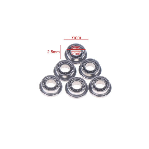 Beefed Up 6Pc Stainless Steel Ball Bearings Set For Gearbox with 7mm size, arranged in a pyramid shape