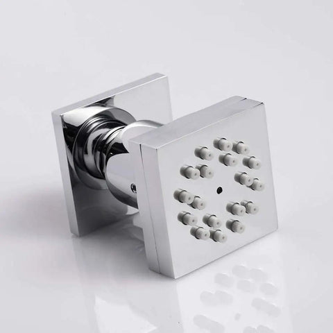 Square chrome shower head from Shower Body Spray Jets 2 In 1 Brass Spa Showerhead Wall Mount Dual Function Rainfall And Mist Shower Head Nozzles Body Sprayer With Four Jets Built In Rotating Ball Chrome Finish.