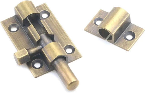 Beefy 1.5 Inch Gate Latch 2 Pack Brass Sliding Barrel Bolt Lock For Wood Fences Barn Doors Cabinets With Anti Rust Coating And Security Screws Antique Bronze Finish