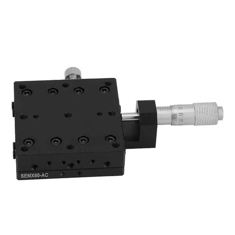 Single X Manual Linear Translation Stage With Micrometer Fine Adjustment 60 By 60 Millimeter Sliding Table device close-up