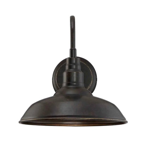 One Light Outdoor Wall Lamp With Metal Shade In Imperial Black Dimmable 120V 60W E26 Base Durable Weather Resistant Outdoor