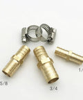 Five Pack Brass Garden Hose Connectors For Half Inch Hoses With Stainless Steel Clamps Hose Mender Kit For Quick Repair And Leak Proof.