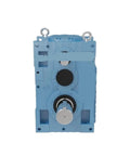 Top Notch Modular Gearbox Reducer For Pallet Jack And Lift Truck Wheels TLMC PLHF Series, blue housing with mounted attachments.