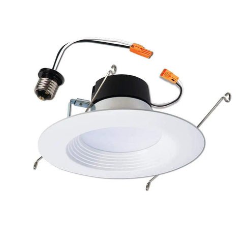 6 Inch New Construction IC Housing LED Recessed Ceiling Light Retrofit Kit Four Pack With Dimmable White Integrated Trim