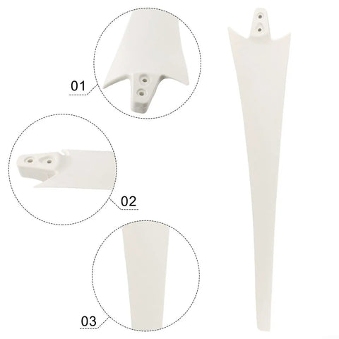 580mm Wind Turbine Blade Accessory Kit FRP White High Strength Carbon Fiber Nylon Lightweight Replacement For Wind Power Efficient